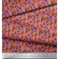 thumbnail image 2 of Soimoi Pink Cotton Voile Fabric Peony & Anemone Floral Print Fabric by Yard 56 Inch Wide, 2 of 3