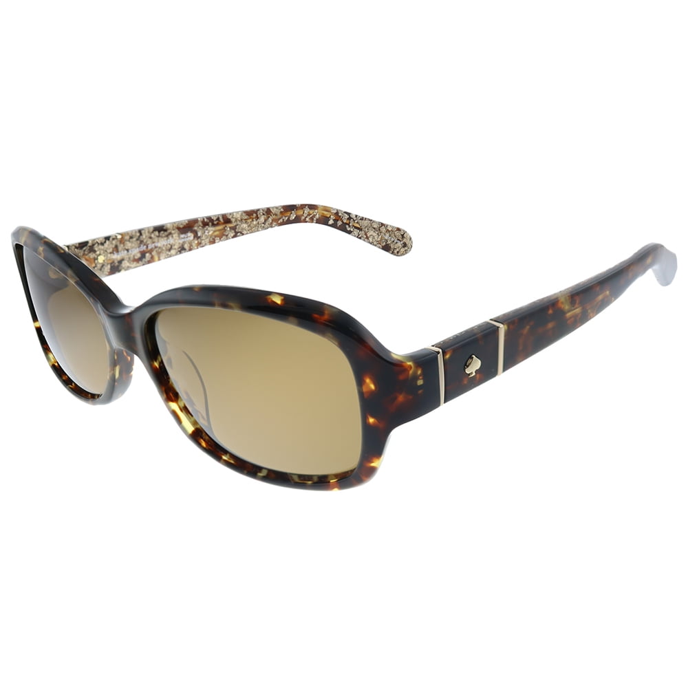 Kate Spade Cheyenne/P/S Plastic Womens Rectangle Polarized Sunglasses Havana 55mm Adult