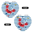 thumbnail image 2 of Easygdp Red Funny Crab on Blue Stripe Travel Makeup Mirror, 2X Magnifying Mirror 2-Sided Travel Essential Mirror, Magnetic Portable Mirror-Heart Shape, 2 of 9