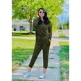 thumbnail image 3 of PRETTYGARDEN Women's Spring Fall 2 Piece Lounge Outfit Long Sleeve Crewneck Pullover Tops High Waisted Pants Set Tracksuit, 3 of 6