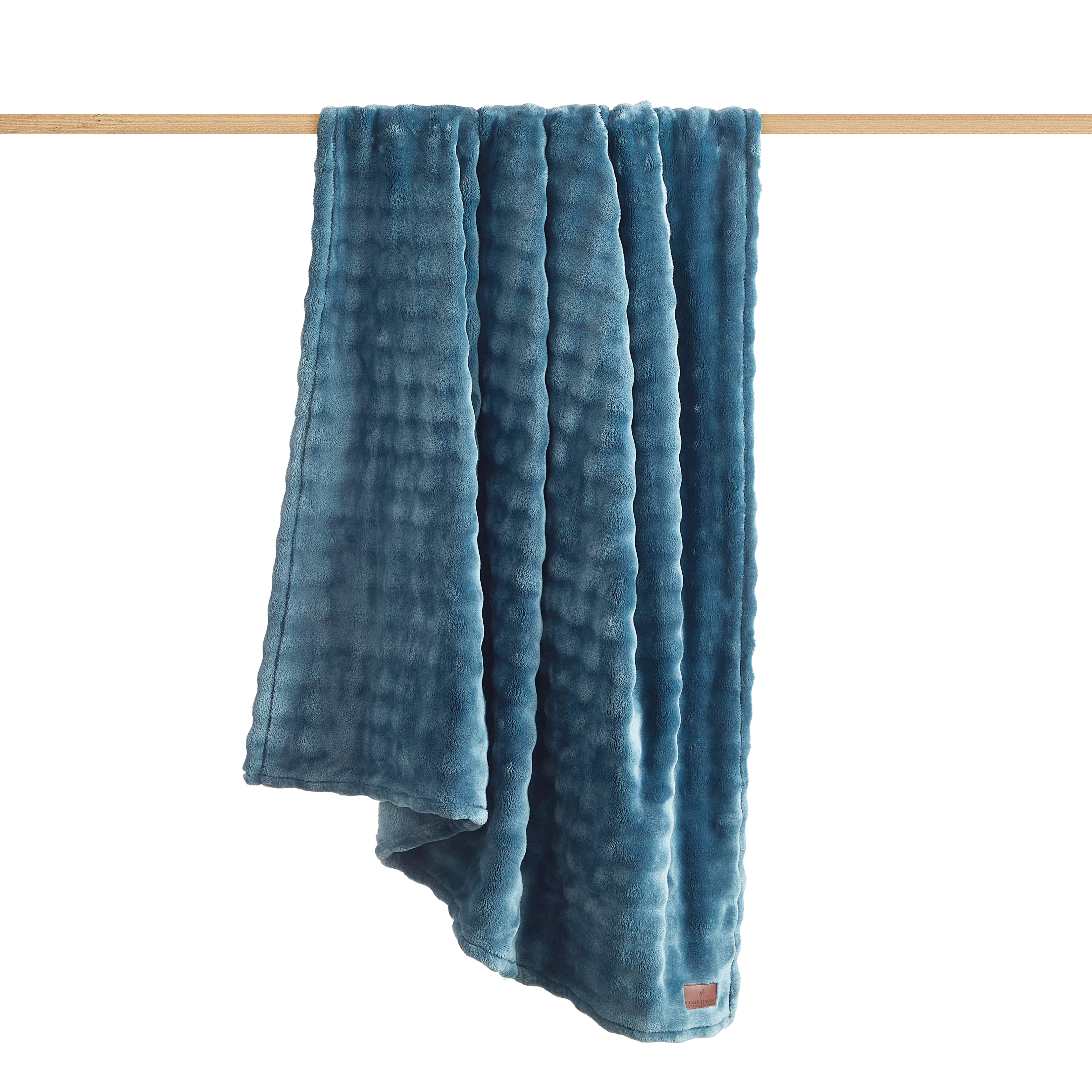 Cozy Haven Luxury Bubble Plush Oversized Couch Throw Blanket, Teal, 50 x 72 in