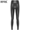 thumbnail image 2 of Pantalones de cintura alta con estampado de mano de esqueleto para mujer, mallas elásticas de piel sintética, ropa para discoteca y discoteca, pantalones de cuero con Control de barriga, 2 of 5