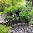 thumbnail image 2 of Outsunny 4' Metal Arch Garden Bridge with Siderails, Pond Bridge, Black, 2 of 10