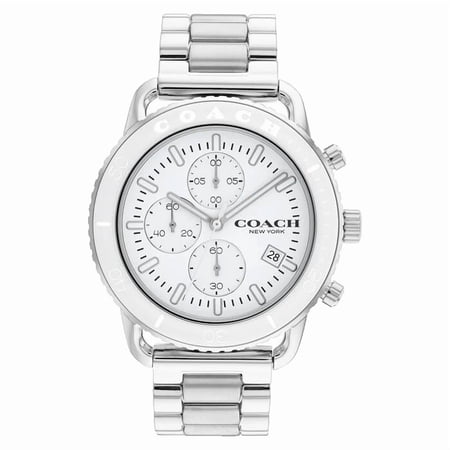 Coach Cruiser Chronograph 14602594 White Dial Silver Bracelet 44MM Mens Watch