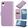 thumbnail image 1 of Allytech Wallet Cover for Apple iPhone XR 6.1 inch,Magnetic Closure Folio Flip Kickstand Candy Color Leather Card Slots Phone Case,Purple, 1 of 10