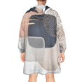thumbnail image 2 of Wearable Oversized Blanket,Blue Boho Abstract and Plant Pattern Wearable Blanket Hoodie for Adults,Cozy Hooded Blankets with Super Pockets,Super Warm Fuzzy Pullover for Women & Men, 2 of 6