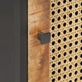 thumbnail image 3 of vidaXL Bedside Cabinet 15.7"x11.8"x19.7" Rough Mango Wood and Natural Cane, 3 of 11