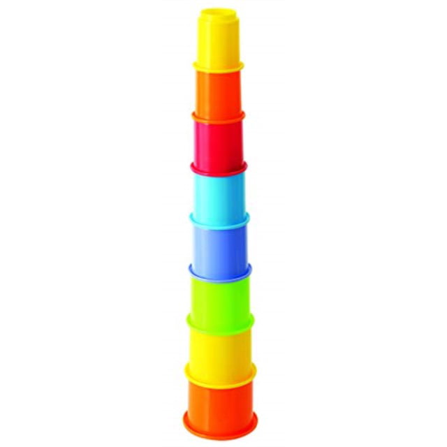 YOYOSTORE 1 Set of 9 Layer Baby Stack Up Cups Toys with Figures Letters for 0 1 2 3 4-5 Year Old Kids 