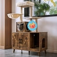 EnHomee Cat Tree for Indoor Cats Large Adult, Cat Tree with Litter Box