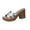 Silver Slippers for Women, variant on Hopeusnice Slippers for Women Open Toe Breathable Soft PU Materials Summer Shoes Women's Slippers Non-Slip Block Heel Trendy Roman Outdoor Shoes Silver 40