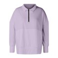 thumbnail image 4 of Topvent Women's Casual OversizedHalf Zippered Sports Shirt Long Sleeved Solid Color With Pocket Pullover Top, 4 of 7