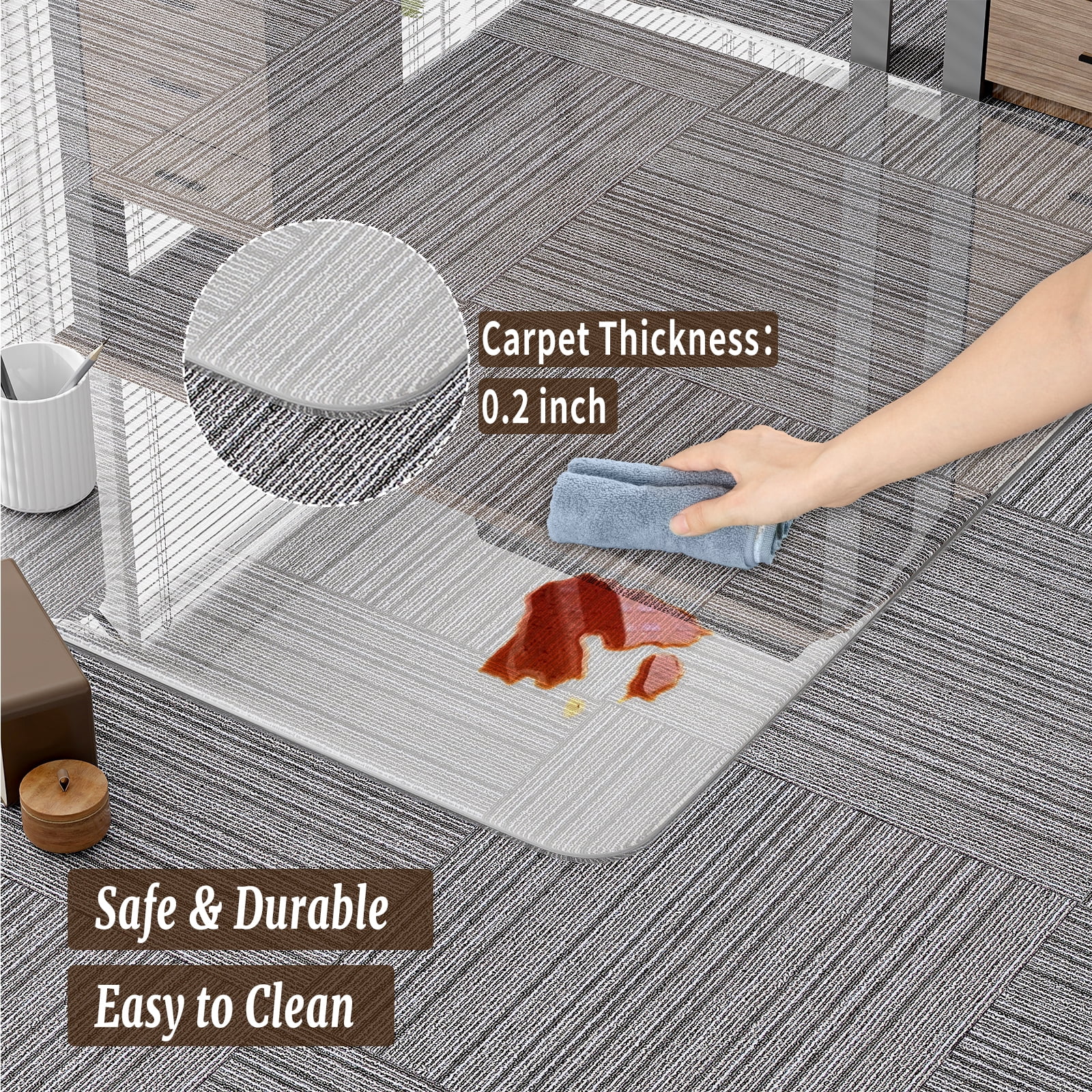 Anyrose 46"x55" Tempered Glass Office Chair Mat