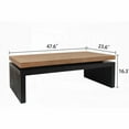 thumbnail image 4 of This Modern Industrial Coffee Table: Two-Tone Wood & Floating Top Design, 47.6" L x 23.6" W x 16.3" H, 4 of 9
