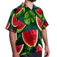 thumbnail image 2 of Watermelon Men's Short Sleeve Beach Shirts Hawaiian Button Down Casual Summer Printed Unisex Top, 2 of 6
