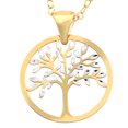 thumbnail image 2 of 9ct White & Yellow Gold Jewelco London Tree of Life Pendant Necklace 18 inch, 2 of 4