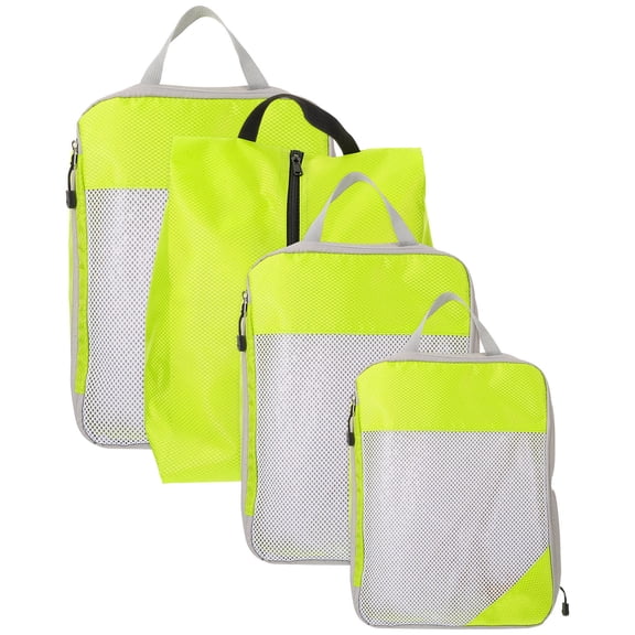 HEANUJJ 4Pcs Multi Color Travel Packing Cubes Clothes Shoes Toiletries Bags Set