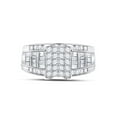 thumbnail image 2 of FB Jewels 14kt White Gold Princess Diamond Cluster Bridal Wedding Engagement Ring 1 Cttw, 2 of 4