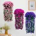 thumbnail image 6 of AFQH 2PCS Elegant Violet Wall Hanging Faux Flower Vine - Perfect for Weddings & Home, 6 of 8