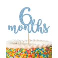 thumbnail image 1 of Cake Topper MYAMPED 6 Meses Azul con Brillo para Fiesta de Bebé, 1 of 7