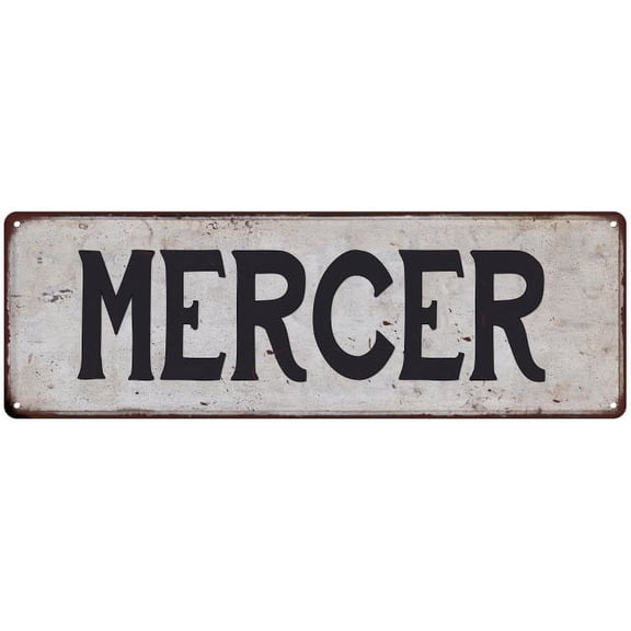 MERCER Vintage Look Gift Rustic Chic Metal Sign 6x18 206180036604