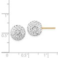 thumbnail image 3 of Real 14kt Yellow Gold 10mm Disco Ball Crystal Stud Earrings; for Adults and Teens; for Women and Men, 3 of 3