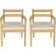 thumbnail image 3 of Outdoor Acacia Dining Armchair Set of 2, Weather-Resistant Patio Chairs with Cushions & Natural Wood Frame,Slatted Seat & Contoured Backrest,Teak Finish Chairs for Patio, Garden, Backyard, Balcony, 3 of 9