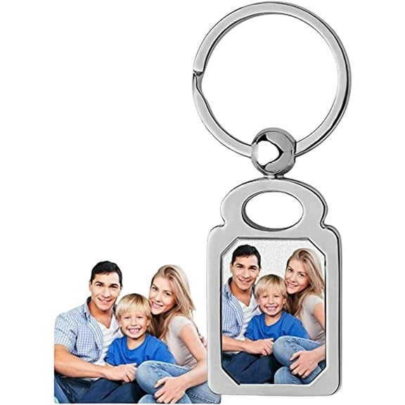 PicturesOnGold Photo Keychain - Stainless Steel Engravable Rectangle Laser Photo Keychain (Keychain With Photo)