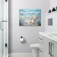 thumbnail image 2 of Beach Seashell Bathroom Wall Art Coastal Floral Pictures Wall Decor Flower Starfish Canvas Painting Modern Home Decorations Artwork for Bedroom Living Room Office Framed 16"x12", 2 of 6