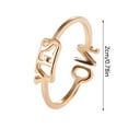 thumbnail image 2 of Anillos para mujer, regalos para mujer, moda para mujer, diamante, sí, no, letra inglesa, abierto, anillo para mujer, 2 of 2