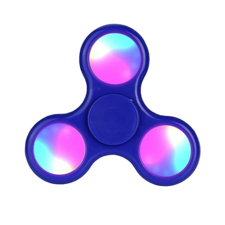 NYFASHION101 3 Speed Controlled Light Up LED Stress Reliever Hand Fidget Spinner, Blue
