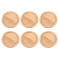thumbnail image 1 of Miangastore 6PCS Flowerpot Tray Ceramic Coaster Round Succulent Flower Pot Bamboo Tray, 1 of 8