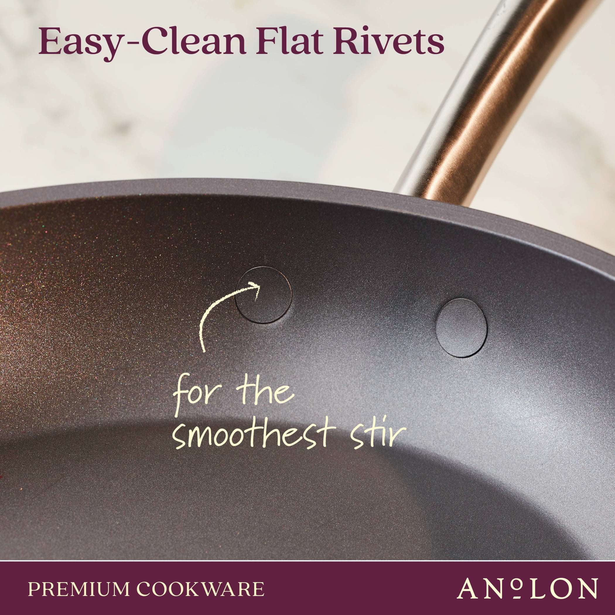 Anolon Accolade Forged Hard-Anodized Nonstick Deep Frying Pan with Lid, 12-Inch, Moonstone