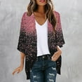 thumbnail image 2 of JURANMO Women's Floral Print Chiffon Cardigans Puff Sleeve Kimono Cardigan Loose Cover Up Casual Blouse Shugs Tops Red XXXXL 50 Percent off Sales Today, 2 of 6