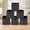 Black Leaf, variant on Fabric Storage Cubes with Handles, Foldable 11x11x11 Set of 3 Fabric Cube Organizers for Clothes and Accessories, Creamy-White Gold