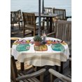 thumbnail image 2 of Outdoor Tablecloth with Umbrella Hole for Patio/Picnic/Party/Camping, Watercolor Floral Waterproof Table Cloth Round Cover Washable, Spring Flowers Bouquet Vases Wooden Beige (Dia 54"), 2 of 9