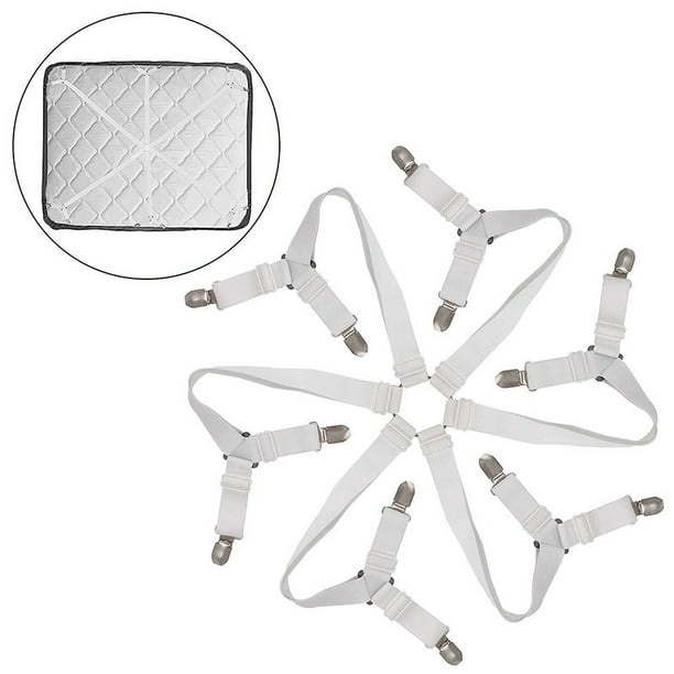 Bed Sheet Fasteners, 1 Set Bed Sheet Clips 3 Way Anti-slip ...