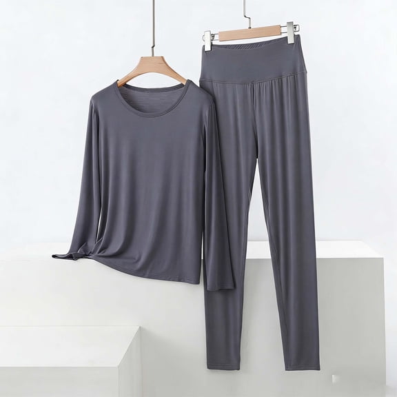 Royisotas Womens Pajamas Plus Size Sleepwear Casual 2 Piece Trendy Long Sleeve Lounge sets for Women Cotton