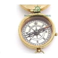 thumbnail image 7 of RII Pocket Brass Compass, Nautical Navy Compass for Camping, Travelling, Hiking, Boating, Gift Compass for Wedding, Birthday, Anniversary, Graduation, to Grandson with Imprinted Leather Case…, 7 of 7