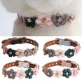 thumbnail image 2 of Catlerio Adjustable Flowers PU Leather Pet Puppy Dog Collar Neck Strap Buckle Decor, 2 of 5
