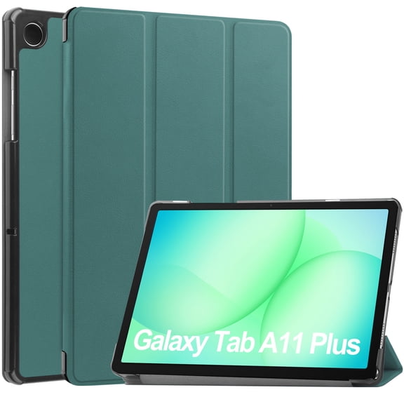 DWaybox Slim Case for Samsung Galaxy Tab A11 / Tab A11 Plus 11.0" 2025 Model, Folio Smart Cover with Auto Wake/Sleep, Adjustable Kickstand & Lightweight Shockproof Hard Shell -Dark Green
