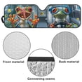 thumbnail image 6 of Yuyamidu Frog Driving Windshield Sun Shade for Jeep Wrangler TJ JK JKU 1997-2018, 52.95 x 16.14'' Foldable Windshield Sun Visor Blocks UV Rays, 6 of 7
