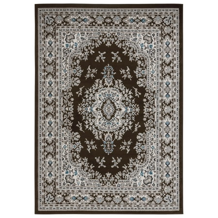 Home Dynamix Premium Sakarya Traditional Medallion Area Rug, Brown/Ivory, 7'9"x10'8"