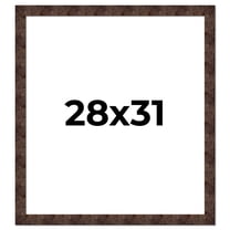 28x31 Frame Brown Burl Real Wood Picture Frame Width 1.625 Inches | Interior Frame Depth 0.5 Inches