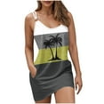 thumbnail image 2 of Horkkom Robes de Plage pour Femmes Été Décontracté Aguichant Robes d'Été Bretelles Spaghetti Col en V Taille Élastique Mini Robe L, 2 of 6