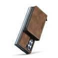 thumbnail image 3 of Nalacover Zipper Wallet Case for Samsung Galaxy Z Fold5, Soft Silicone Shockproof PU Leather Detachable Card Slots Holder Cash Pocket Slim Cover with Kickstand Magnetic Lens Protective Case, Brown, 3 of 13