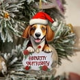 thumbnail image 3 of dajkiuy Christmas Dog Pendants Non-3D Acrylic Cute Dog with Hats Christmas Tree Decoration Car Interior Hanging Ornament Crafts Dog Lover Gift, 3 of 3