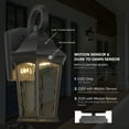 thumbnail image 4 of Maxxima LED Motion Sensor Outdoor Wall Light, Dusk to Dawn Sensor, Black w/ Clear Water Glass, 800 Lumens, 3000K Warm White, 4 of 10
