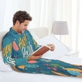 thumbnail image 6 of Bingfone Men's Pajama Set 2 Piece Loungewear PJs, Long Sleeve with Pajama Pants- Happy Easter-X-Large, 6 of 7