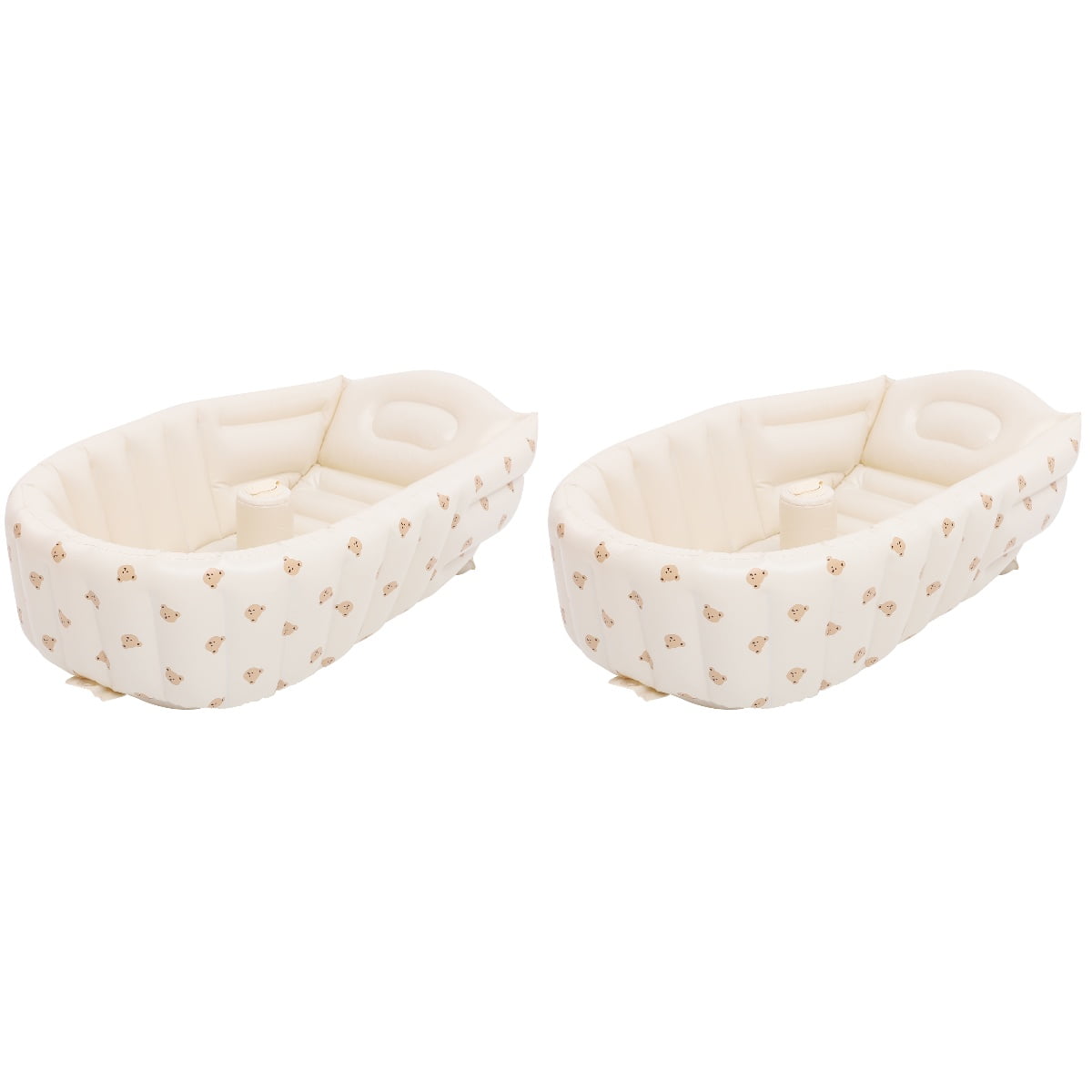 Bestonzon 2pcs Inflatable Baby Bathtub Cartoon Bathtub for Infants Baby Foldable PVC Infant