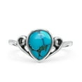 thumbnail image 2 of Pear Vintage Style Thumb Ring Simulated Turquoise Oxidized 925 Sterling Silver Size 7, 2 of 5